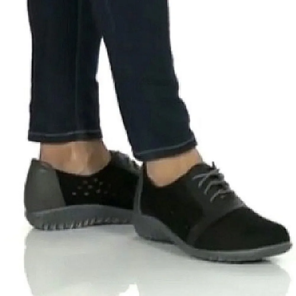 Naot Black Lalo Perforated Sneakers Shoes 6.5